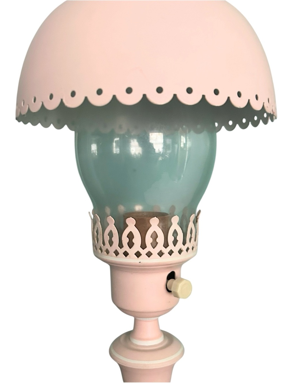 Vintage Hurricane Table Desk Bedroom Lamp Pink 17.25” - Picture 4 of 11